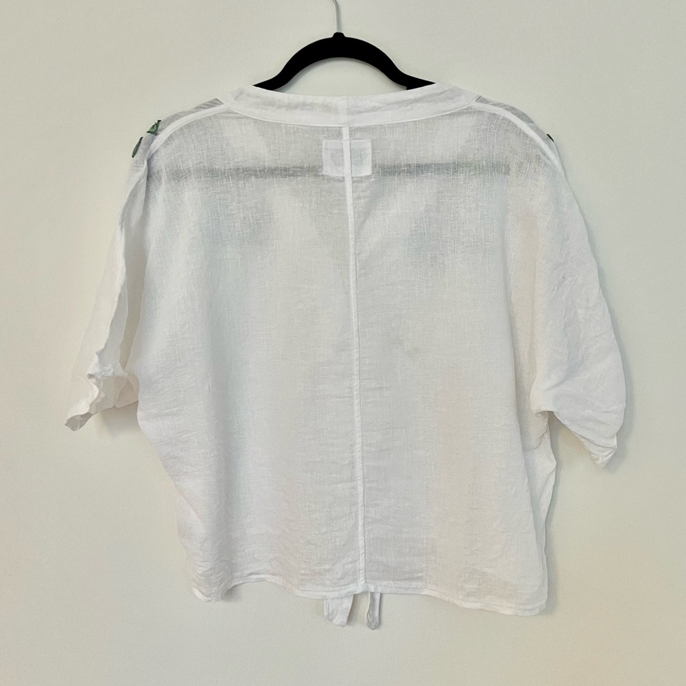 Rails Thea Embroidered Tie Front Crop Top In Blue… - image 4